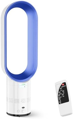 Bladeless Tower Fan with Air Purifier, 23.6" Quiet Tower Fan for Bedroom, 80° Oscillating 8 Speeds 9H Timer, Silent Standing Portable Circulator ,Bladeless Fans for Bedroom (grey-Stepless speed)
