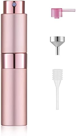 Toureal 8ml Travel Perfume Atomiser Refillable - Mini Aftershave Spray Bottle - Small Glass Fragrance Atomizer for Women - Portable Empty Cologne Refill Pump Dispenser for Men Black