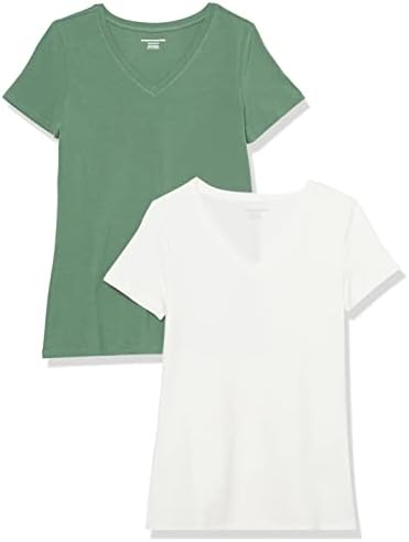 Amazon Essentials Women's Regular-Fit Short-Sleeve V-Neck T-Shirt, Multipacks