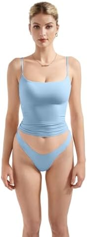 SUUKSESS Women Sexy Square Neck Tank Top Summer Y2K Going Out Vest Basic Cami Shirt
