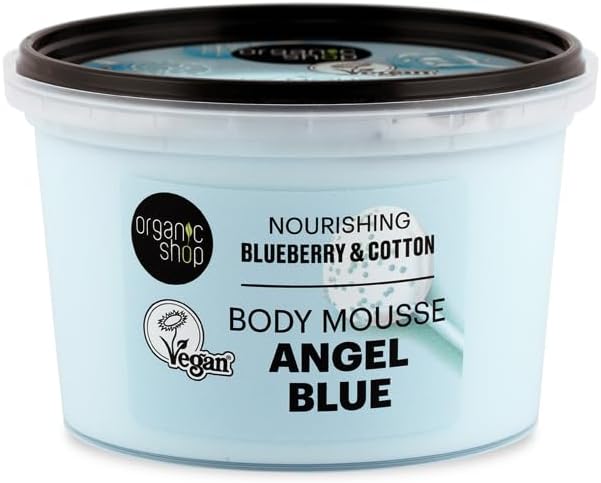 Organic Shop Body Mousse Angel Blue Nourishing Blueberry & Cotton, 250 ml