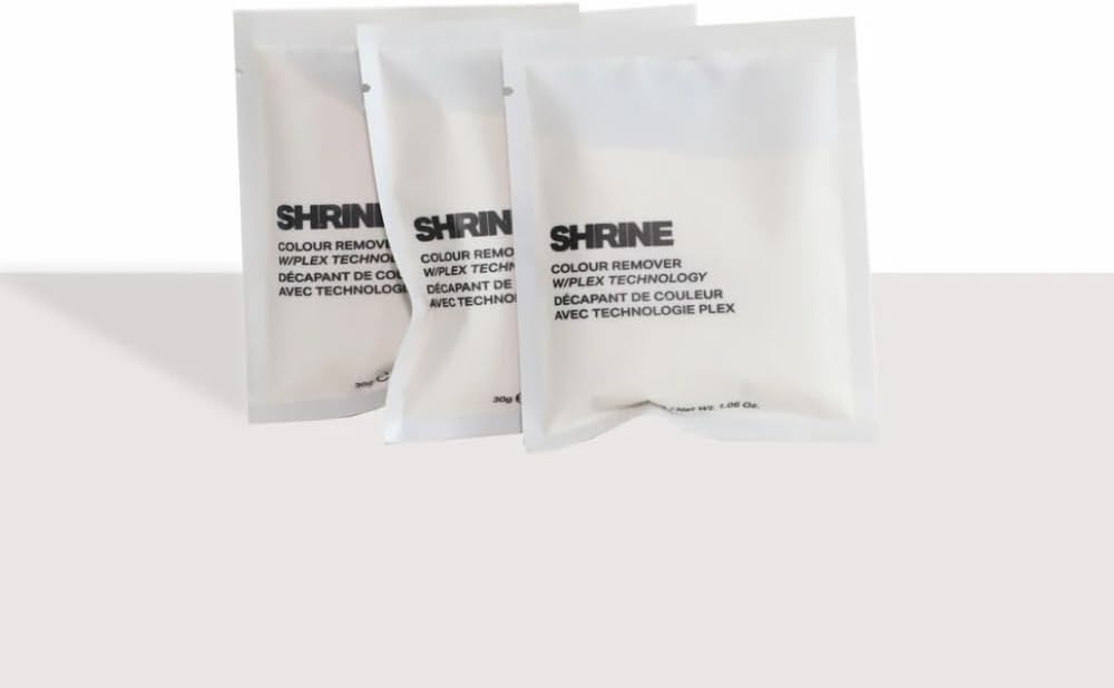 SHRINE Colour REMOVER | Plex Technology | Ammonia Free Colour Removal Powder Infused with Coconut & Argan Oils | Back to Blonde Kit (3 × 30g)