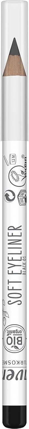 lavera Soft Eyeliner -Black 01 - natural cosmetics - Comfortable application - Free from silicones, free from mineral oil - Vegans - Organic jojoba oil & Organic sunflower oil - 1,14g