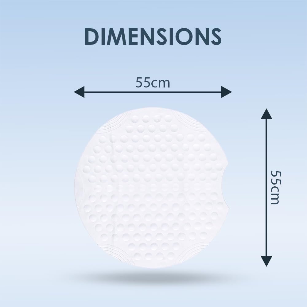 AQUALONA® Premium Shower Mat, Anti-Mould Non-Slip – Extra Soft TPE, Machine Washable – BPA, Latex, Phthalate Free (Bubbles White)