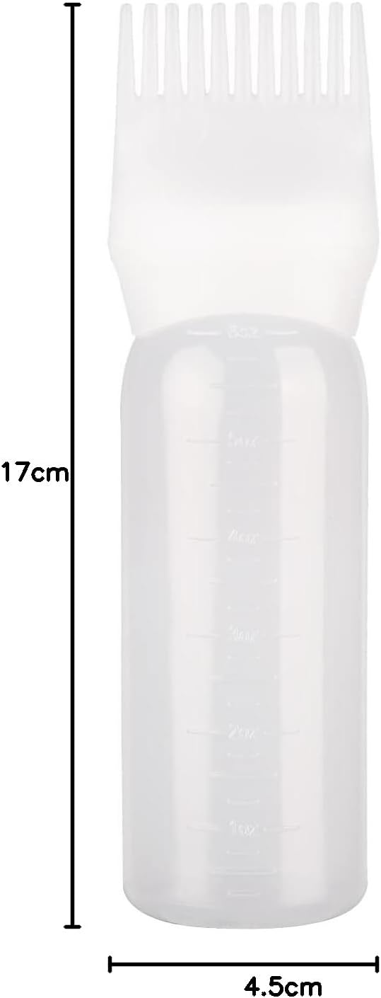 1 Pack White Hair Dye Brush Bottle Root Comb Applicator Bottle Hair Coloring Dye Applicator Scalp Treatment Bottle (White)