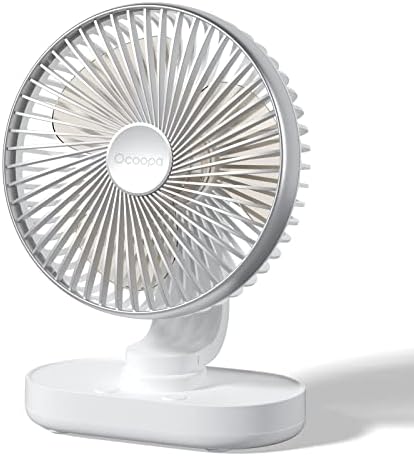 OCOOPA RotateAir Large 6.5'' Auto Oscillating Rechargeable Fan 4000mAh, 4 Speeds Wind, Quiet Tech, USB Desk Table Fan for Home,Bed, Office,Travel,Camping