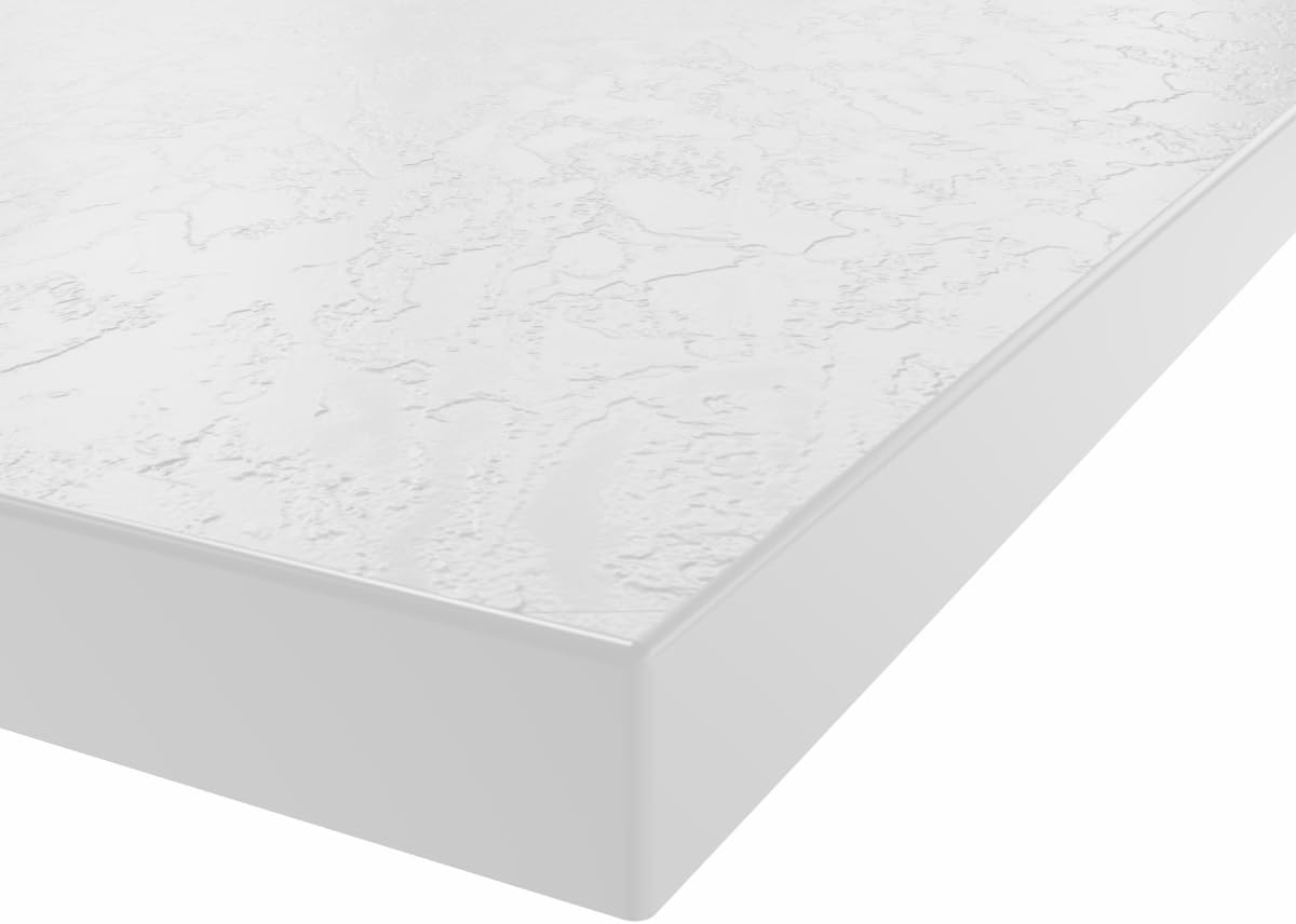 Aquariss White 1000x1000mm Square Shower Tray with Waste | Slate Effect, SMC Slip-Resistant Shower Base, for Bathroom Shower Enclosures Wet Room, Easy Installation, Ultra-Low Profile