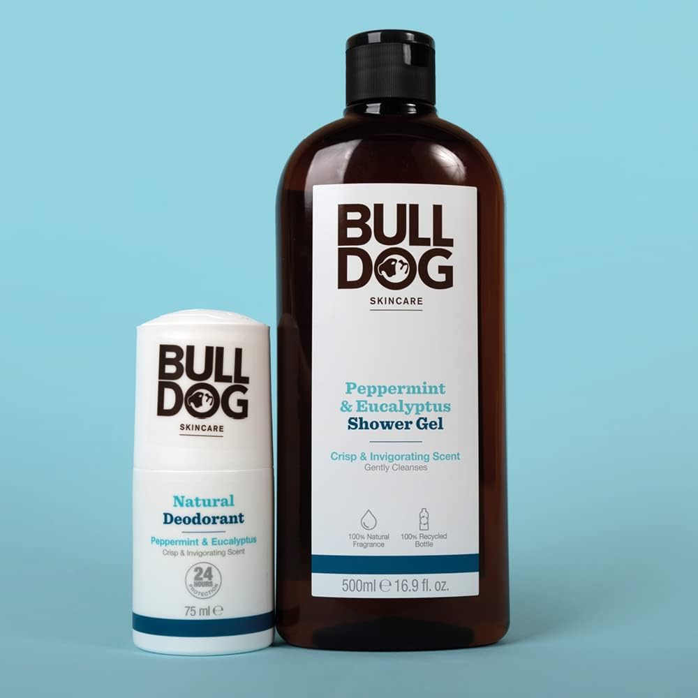 BULLDOG SKINCARE - Peppermint and Eucalyptus Roll On Natural Deodorant For Men 75 ml