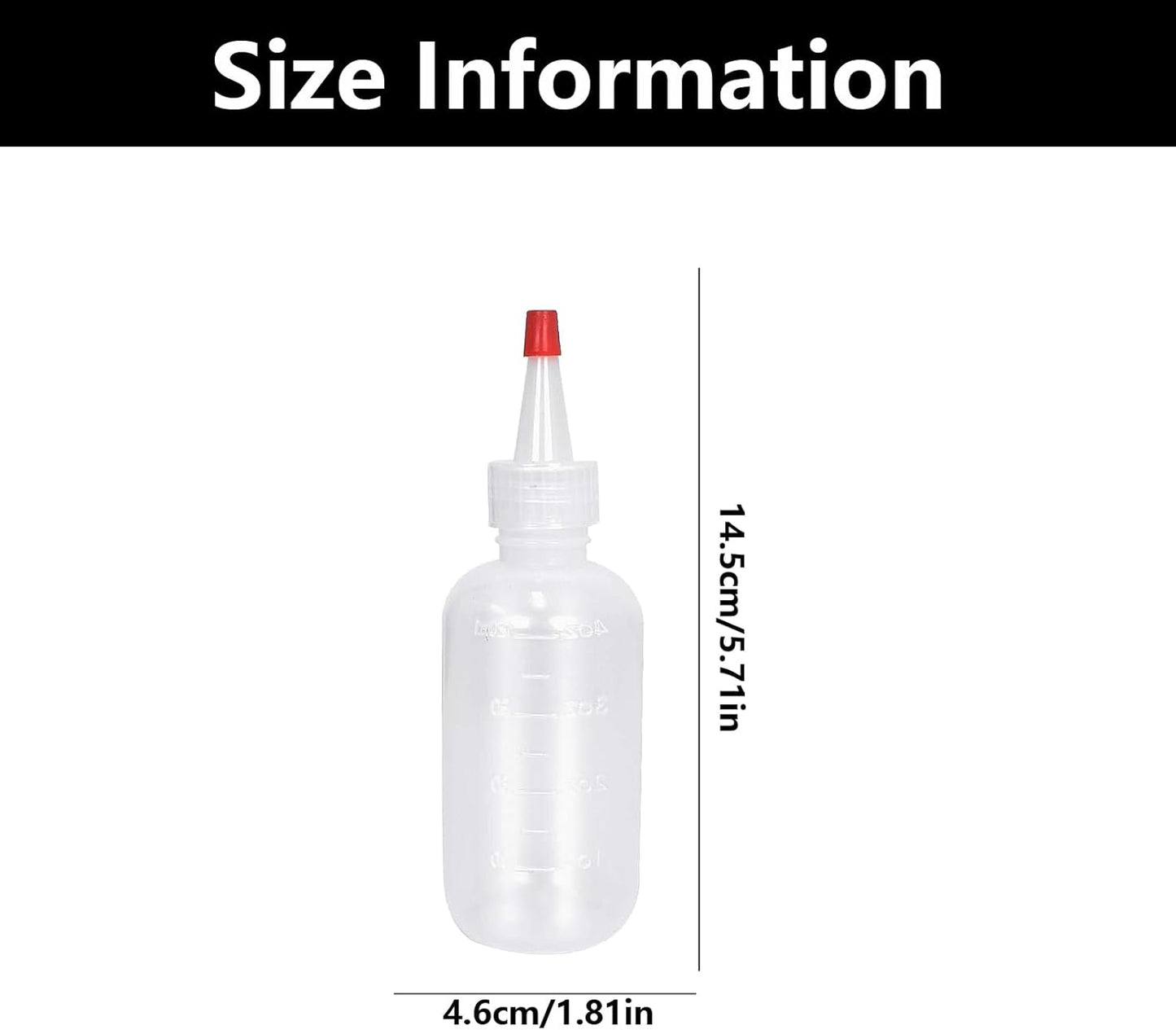 2 PCS Squeeze Bottle with Nozzle, Hair Dye Applicator Bottle, Applicator Bottles with Tip Squeeze, Plastic Squeeze Bottles, for Shampoo, Crafts, Travel(Red Caps 120ml)