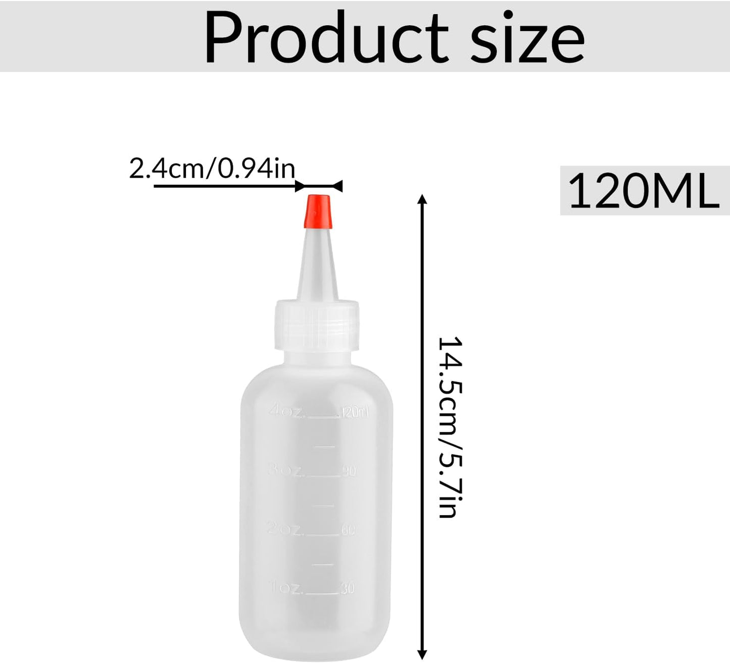 Tabanzhe Squeeze Bottle-2PCS 120ml Reusable Portable Applicator Bottle with Nozzles Plastic Squeezy Bottles Graduated Dispensers for Liquid Shampoo Body Wash Paint Art Crafts Glue