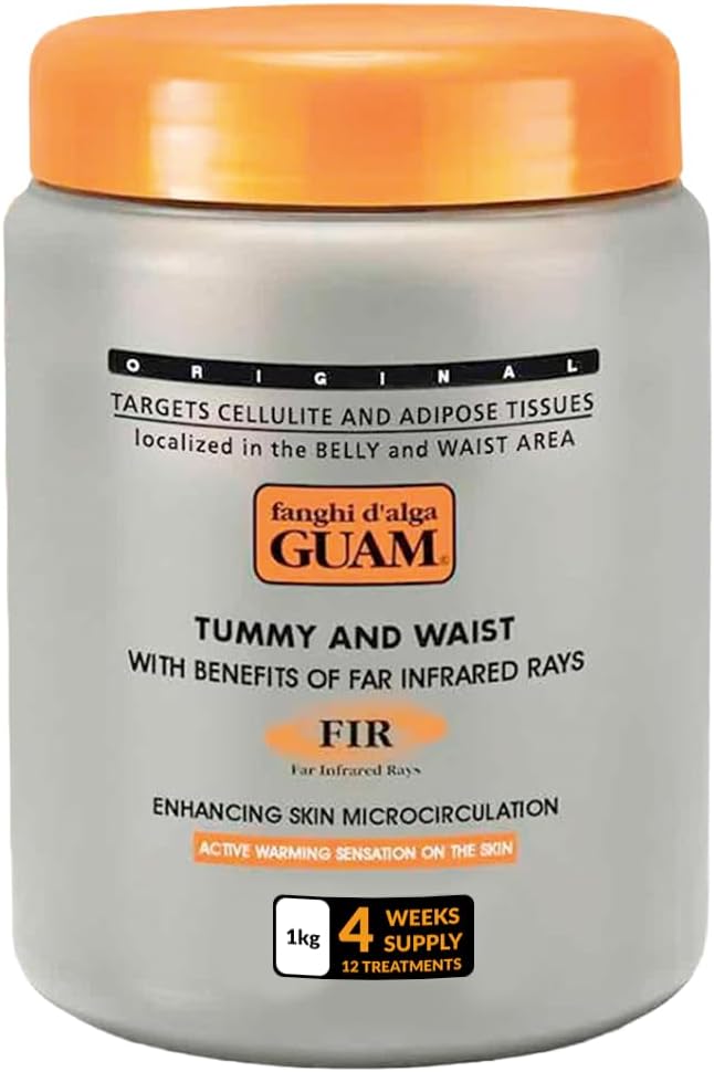 Guam, Guam FIR Belly and Waist Seaweed Mud, for Skin Microcirculation, with the Benefits of Far Infrared Rays, Active Heat on the Skin, Made in Italy, 1 kg Pack