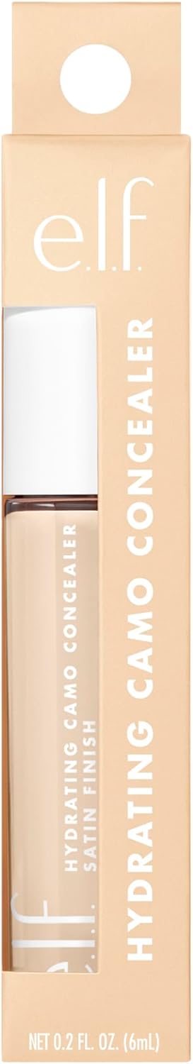 e.l.f. Hydrating Camo Concealer, Satin Finish, Conceals, Corrects & Highlights, Fair Warm, 0.203 Fl Oz (6mL)