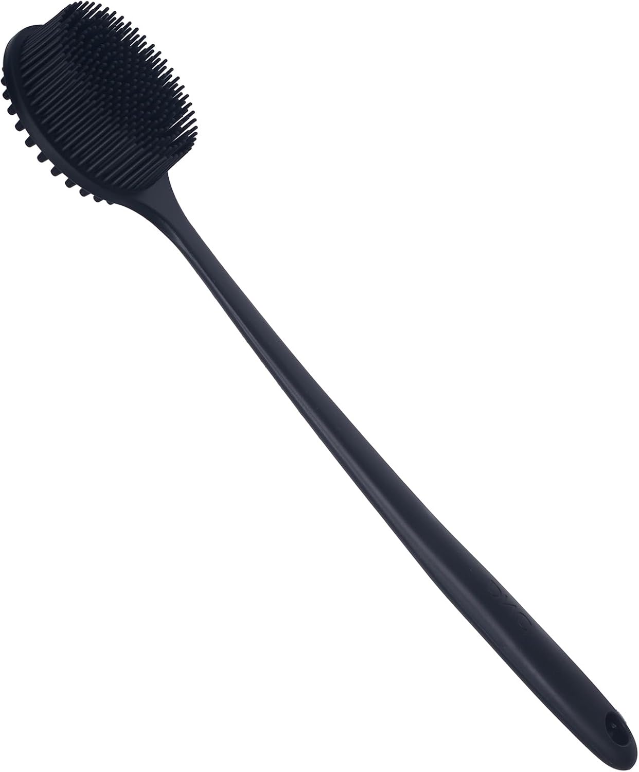 DNC Back Scrubber for Shower Soft Silicone Bath Body Brush with Long Handle (Black)
