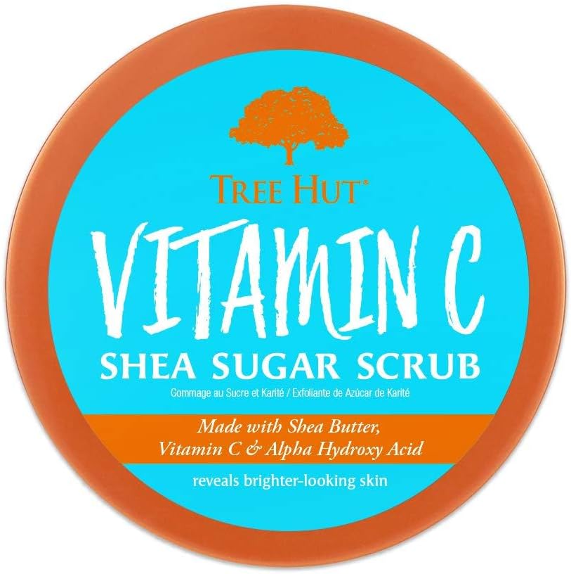 Tree Hut Shea Sugar Scrub Vitamin C, 18oz, Ultra Hydrating & Exfoliating Scrub for Nourishing Essential Body Care