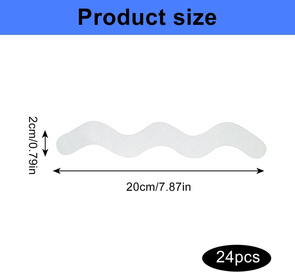 24 Pcs Non Slip Bath Stickers – Anti-Slip Shower Safety Treads for Bathtubs & Bathrooms, Transparent Grip Strips, Kids & Elderly Safe Slip Mat Alternative
