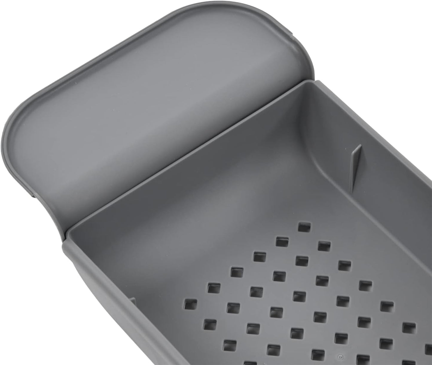 Respicefinem Expandable Bathtub Tray with Nonslip Design Multifunction Rack for Candles Towels Books Phone in Grey ( Pack)
