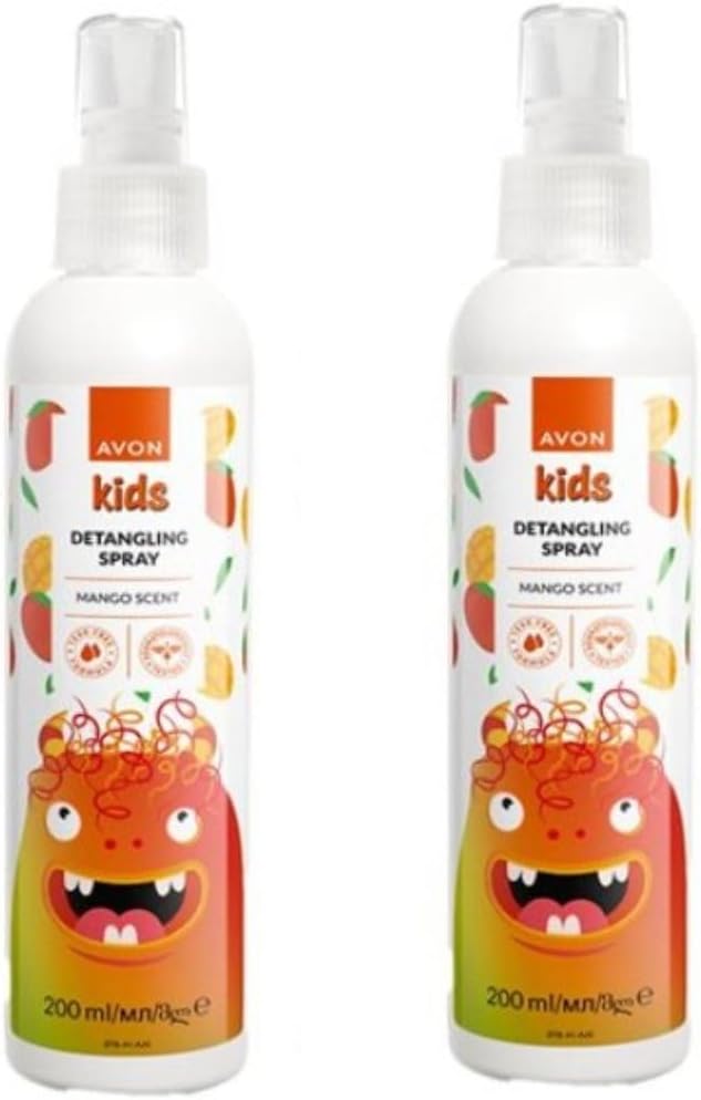 2 x Avon Naturals magnificent mango crazy hair tamer/detangler