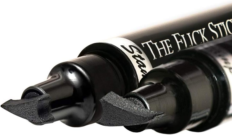 Eyeliner Stamp – Wingliner by Lovoir Black, waterproof, smudgeproof, winged long lasting liquid eye liner pen, Vamp style wings, 2 Pens In A Pack (10mm Classic, Midnight Black)