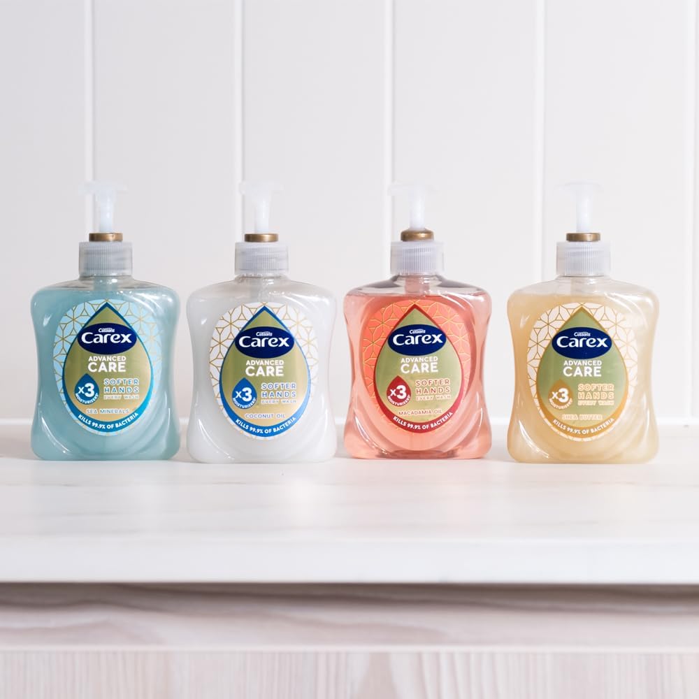 Carex Advanced Care Macadamia Oil Antibacterial Hand Wash, 3x More Moisturisers, Clean & Protect Hands, Bulk Buy, Pack of 6 x 500ml
