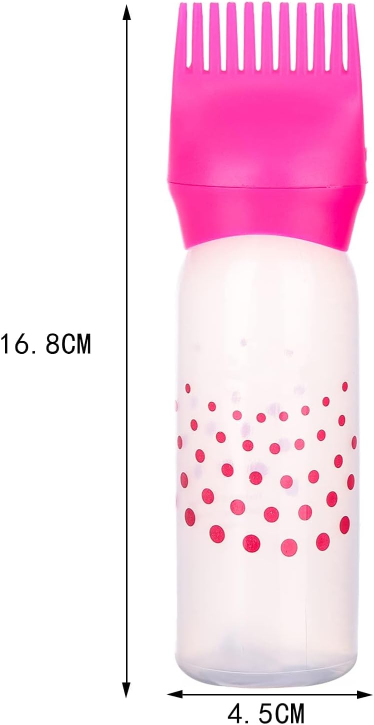 2pcs Applicator Bottle Hair Dye Brush Bottle 120ml Root Comb Applicator Bottles Hair Colouring Dispenser Tools Oil Comb Applicators for Home