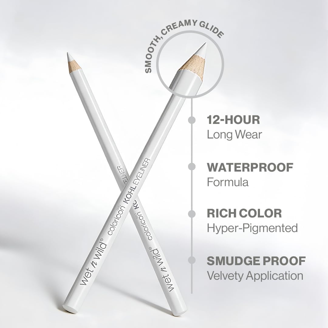 Wet n Wild, Color Icon Kohl Eyeliner Pencil, Eyeliner and Pencil for Eye-Makeup with an Intense and Hyper-pigmented Effect, Soft, Creamy and Easy-to-use Formula, You're Always White!