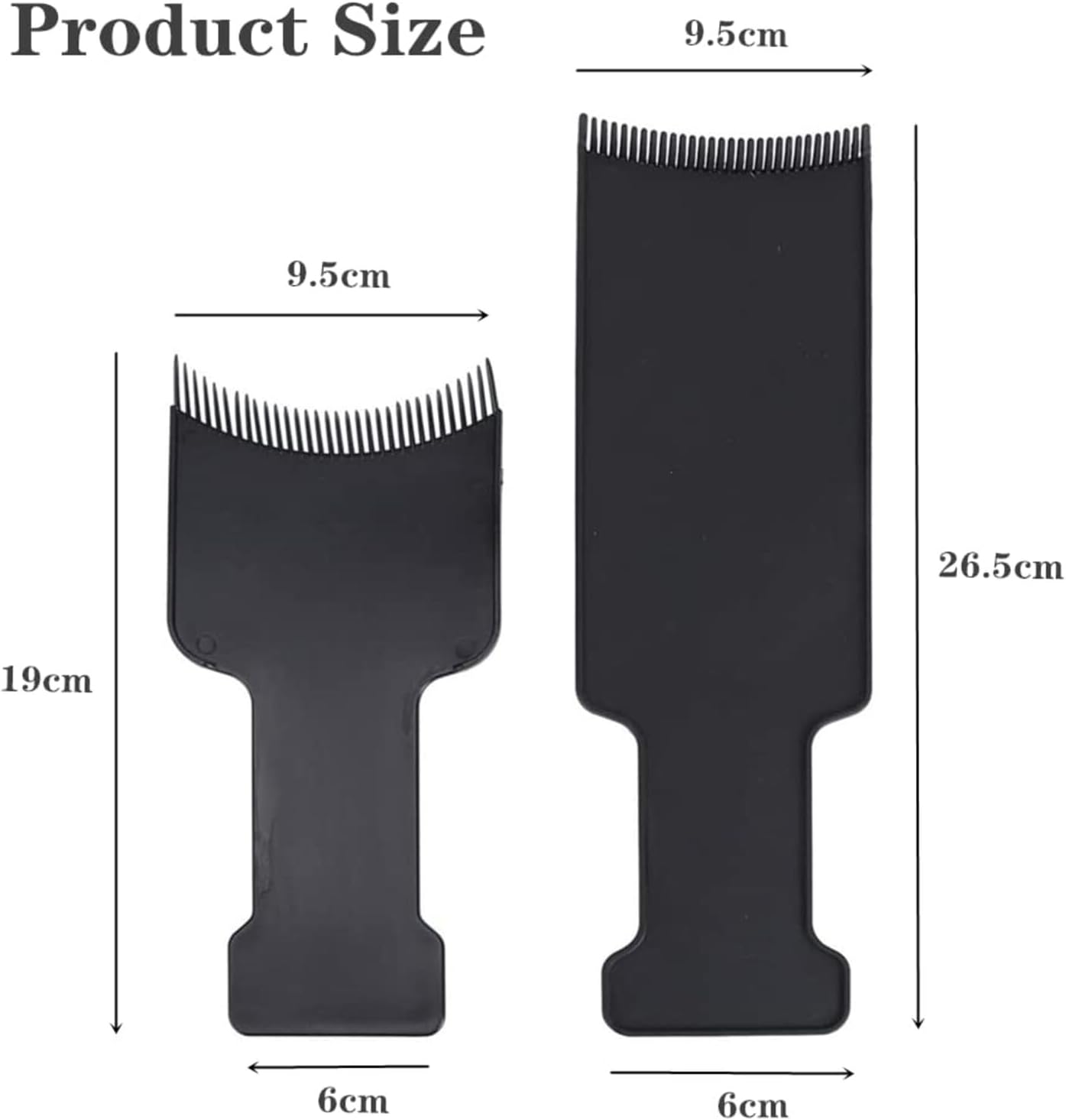 2PCS Hair Dye Highlighting Boards with Fine Teeth & Flat Top Comb – Salon-Grade Sectioning Tools for Balayage, Bleach, Colouring at Home (Black)