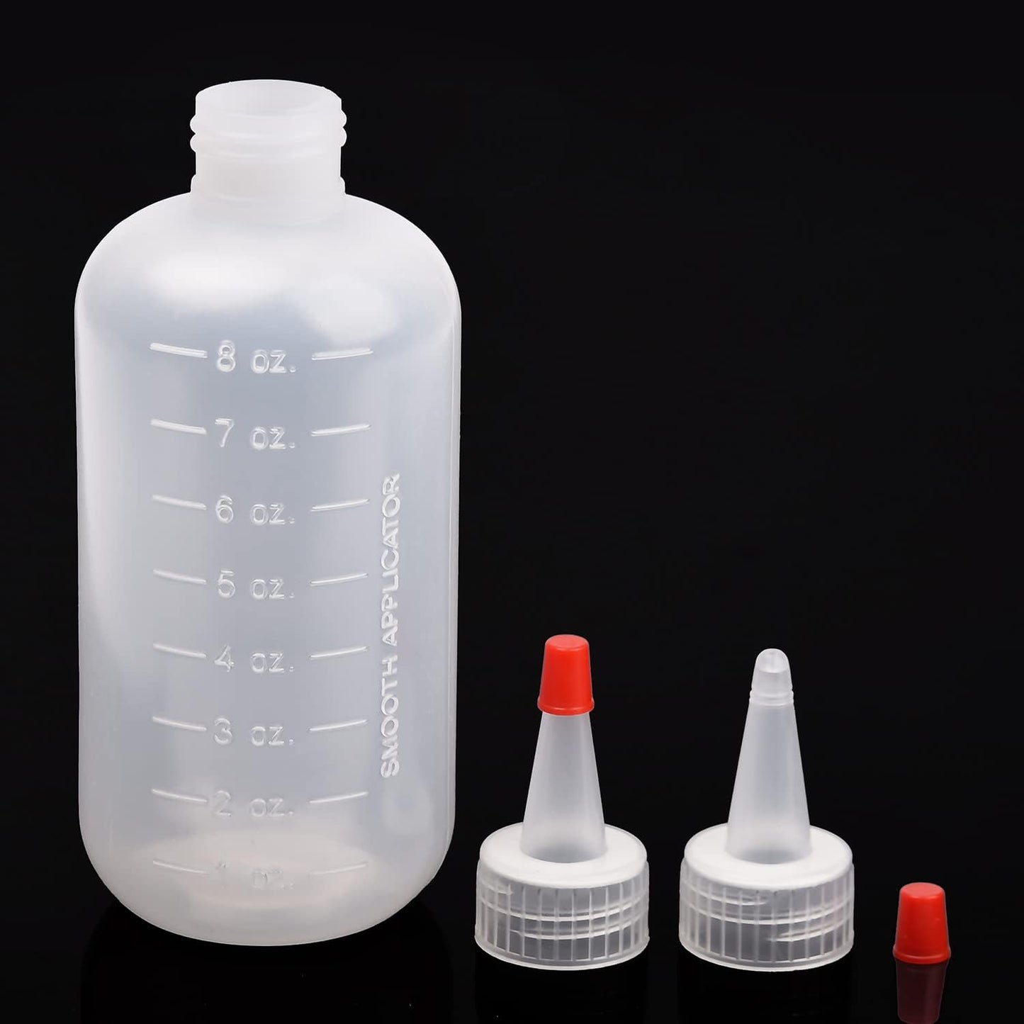 AOVNA 2 Pack Applicator Bottles with Tip Squeeze Plastic Graduated Bottles for Salon Hair Care (120ml), Red