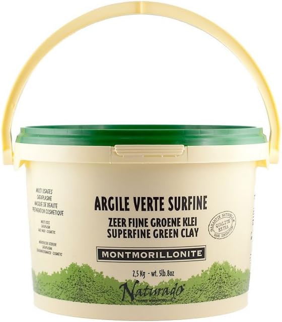 Naturado En Provence Bucket of Superfine Green Clay Powder - Certified Organic - 2.5 kg