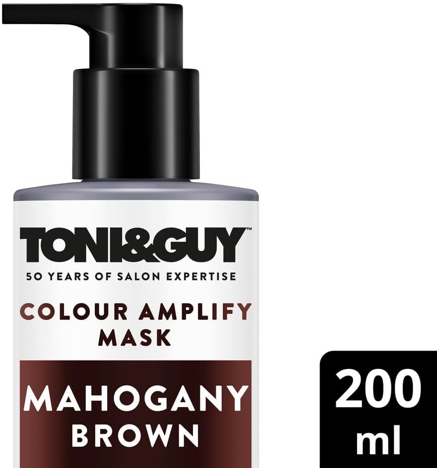 Toni & Guy Mahogany Brown Colour Amplify Hair Conditioning Mask with Temporary Colour Pigments, Argan Oil & UV Protection Filters 200 ml