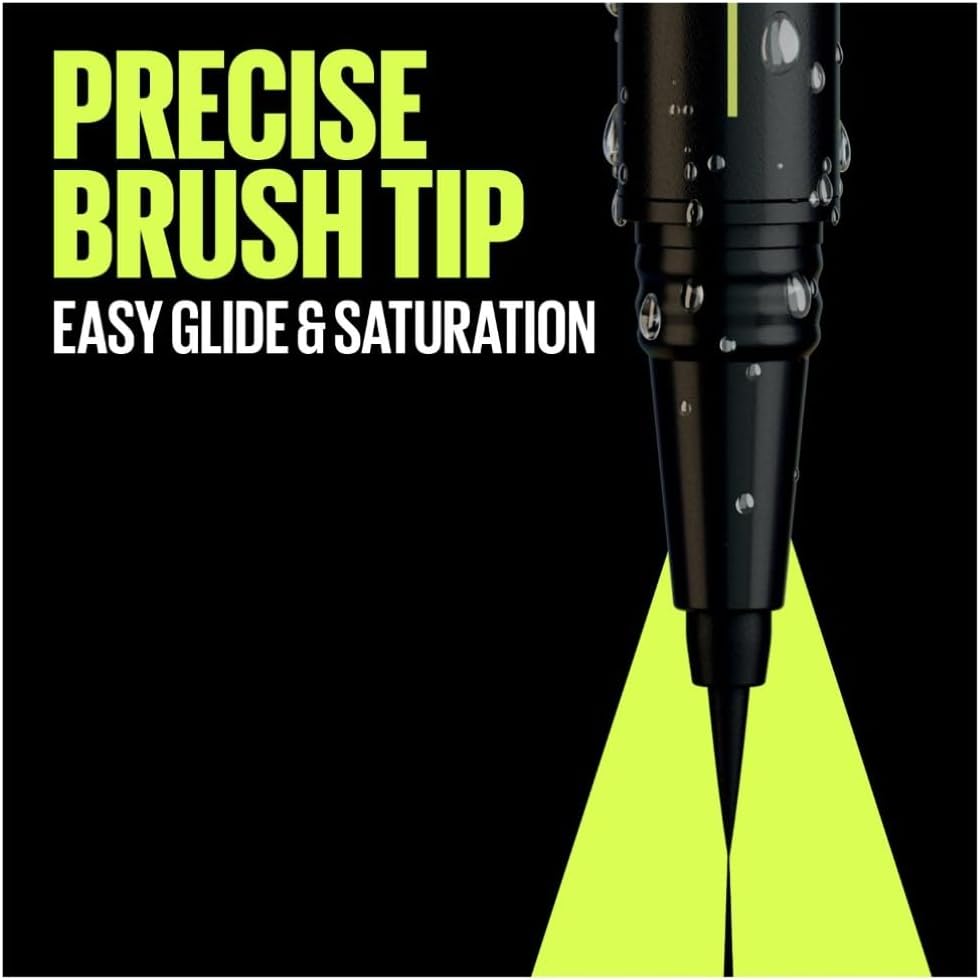 Maybelline Pen Eyeliner, Waterproof, Brush Tip Liner, Delivers Bold, Saturated, Even Impact In 1 Continuous Line, Smudge, Fade & Flake Resistant, Jet Black