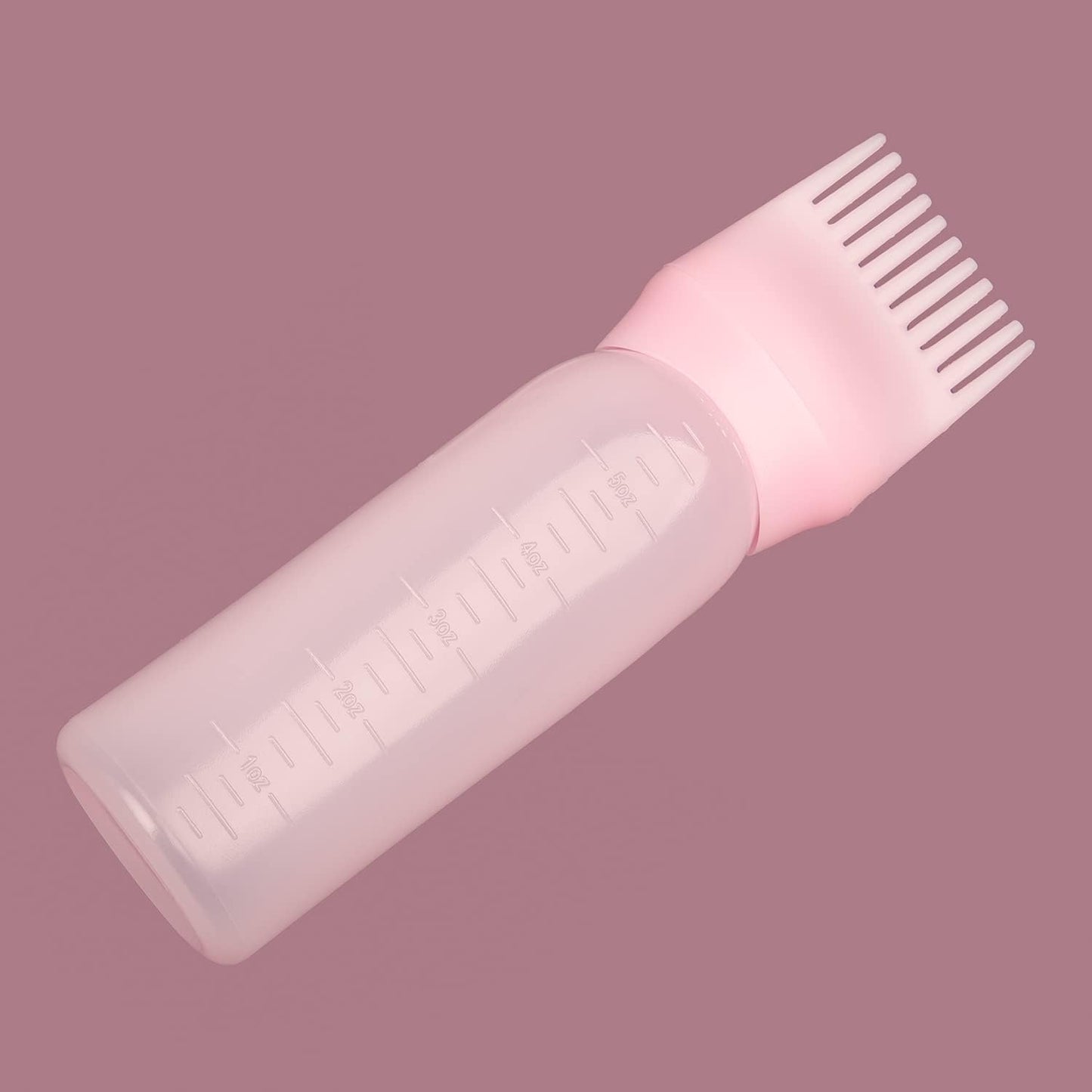 AOVNA 2 Pack Hair Dye Brush Bottle Pink and White Hair Dyeing Bottle Applicator Brush Squeeze Hair Color Oiling Bottles Root Comb Applicator Bottle