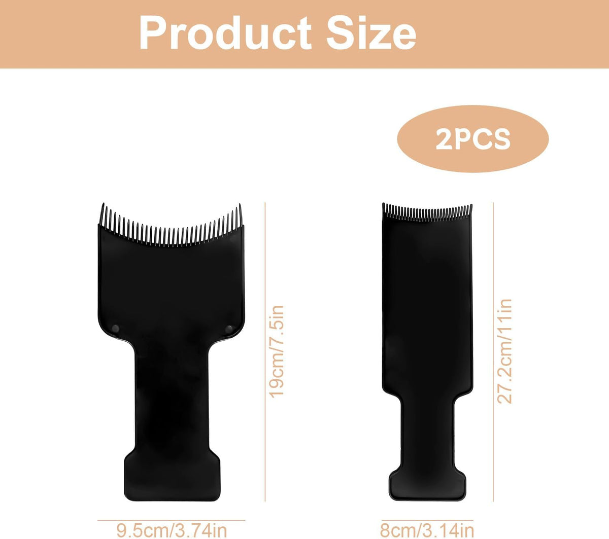 Professional Hair Dyeing Boards, Highlighting Detailing Comb Tool, Durable Flexible Plastic, Two Sizes for Salon Home Use, Black