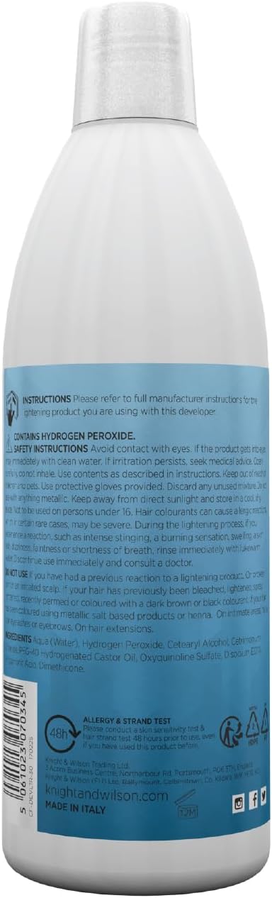 Knight & Wilson Colour Freedom Professional Blonde Hair Developer, 6% 20 VOL Cream Peroxide, Conditioning Formula, 1000ml