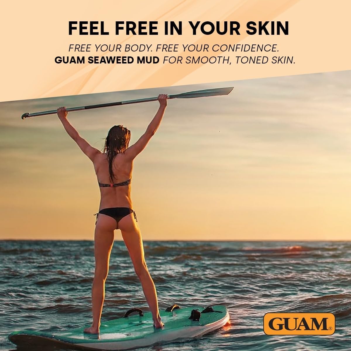 GUAM Seaweed Mud Anti Cellulite Treatment for Legs & Thighs - 1kg Natural Tightening Hot Body Mask - Skin Firming Antioxidant Cellulite Remover to Reduce Imperfections, Improves Tone & Elasticity