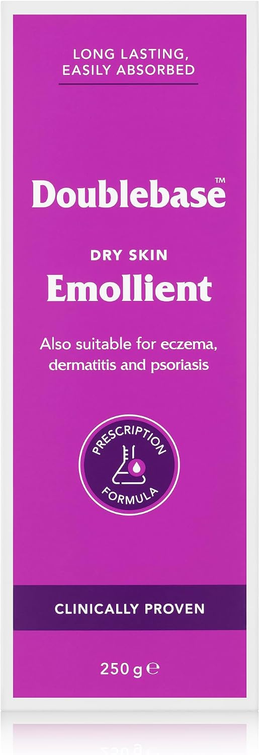 Doublebase Dry Skin Emollient. Clinically Proven Moisturiser for Eczema, Psoriasis and Dermatitis Treatment. Body Cream for Dry Skin Relief (Packaging May Vary), 250g Pump Pack