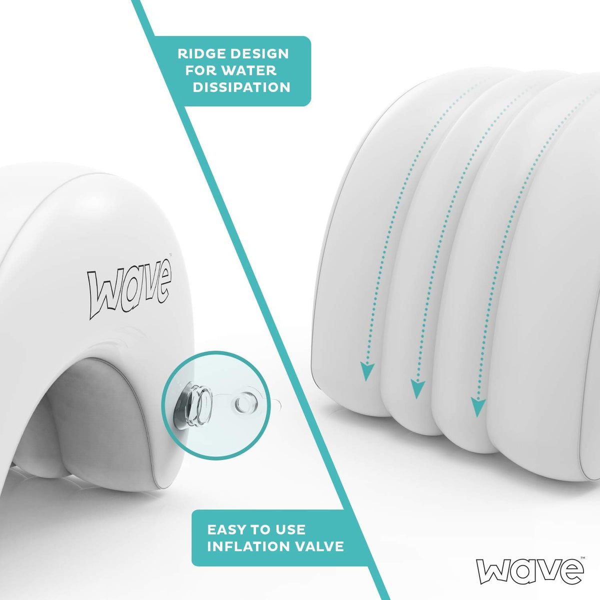WAVE Spa Hot Tub Inflatable Head Rest Support Pillow, Ergonomic Neck & Head Support Cushion for Inflatable Hot Tubs & Spas, Water-Resistant & Easy Clean, Light Grey, 1 Pack