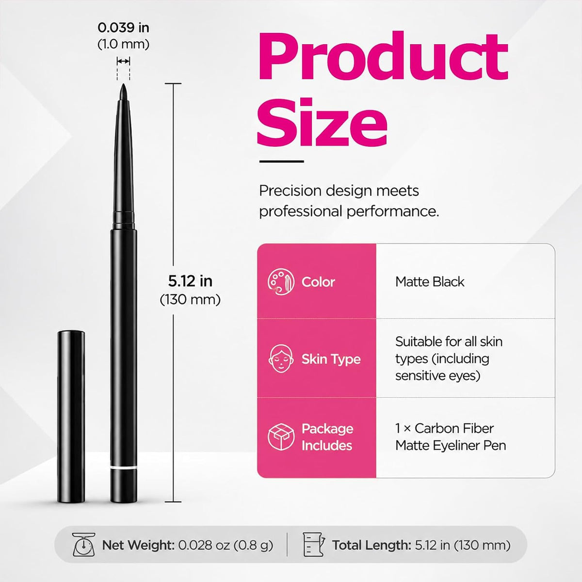 1 Pcs Eyeliner Pen, 001 Intense Black, Waterproof Black Eyeliner Pencil | Smudge-Proof 24HR Long Lasting Eye Makeup, Ultra-Creamy Retractable Gel Liner for Waterline & Smokey Looks