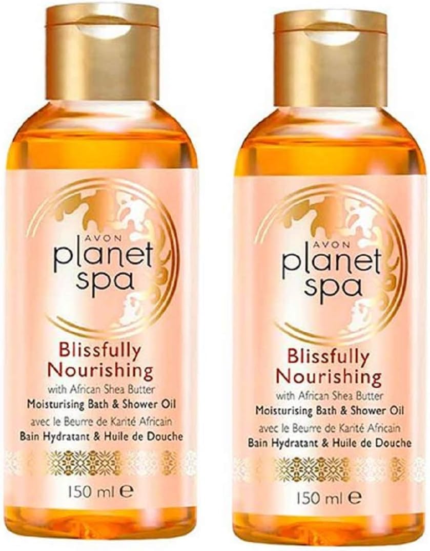 Pack of 2 Planet Spa Blissfully Moisturising Bath and Shower Oil with African Shea Butter – 2 x 150ml by Avon