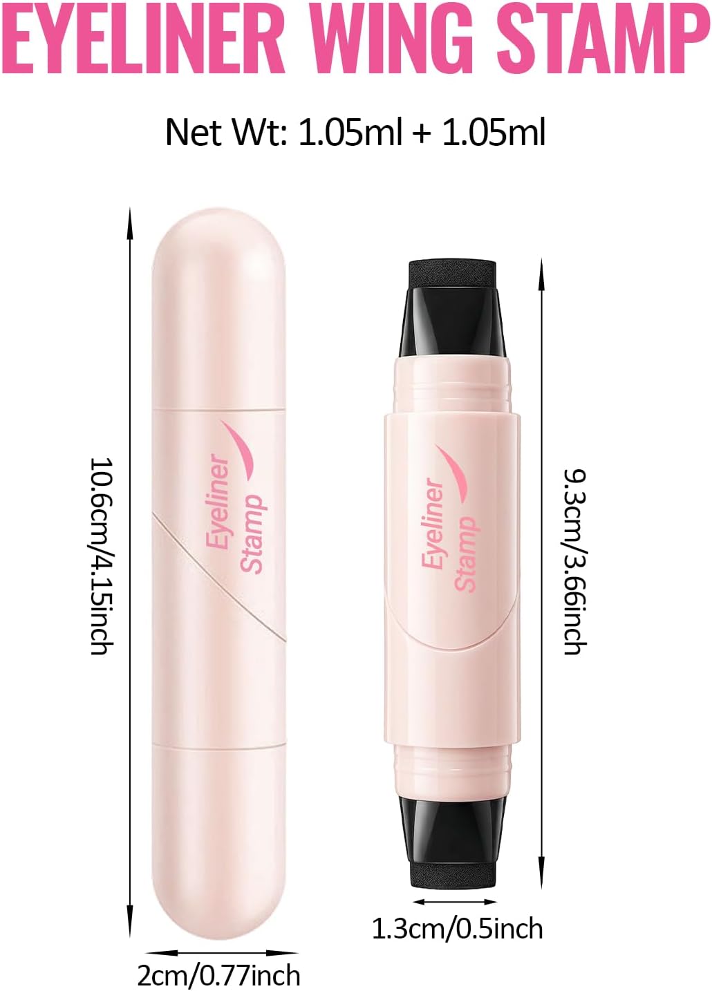 Erinde Brown Eyeliner Stamp Set, Dual-End Rotatable Liquid Eyeliner Pencil, Waterproof & Smudge-Proof Long Lasting Makeup, Winged Eyeliner for Beginners and Makeup Enthusiasts
