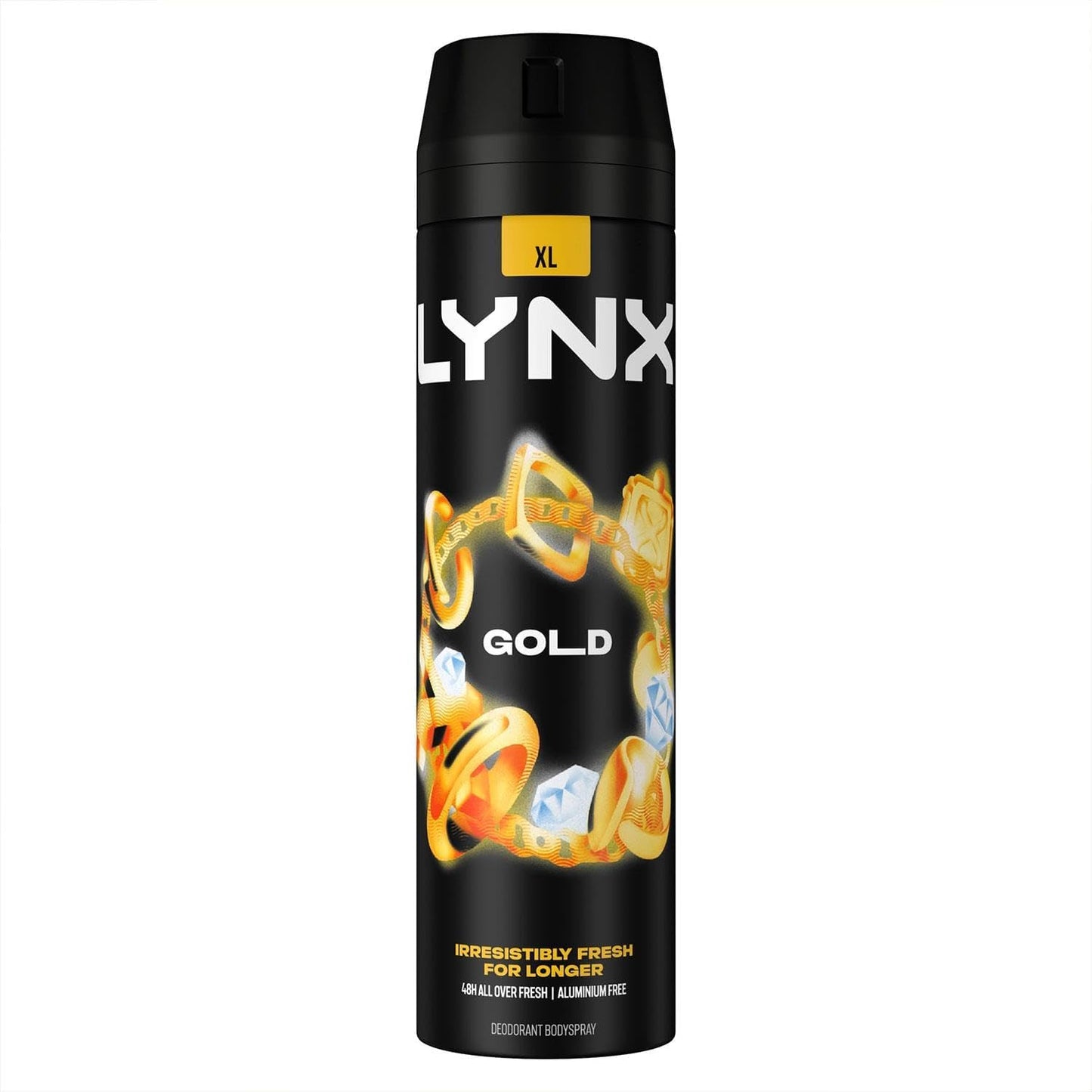Lynx Gold Aerosol Body Spray Men's Deodorant Spray with an oud wood & fresh vanilla scent for 48 hours of odour busting, high defnition fragrance 6x 200 ml
