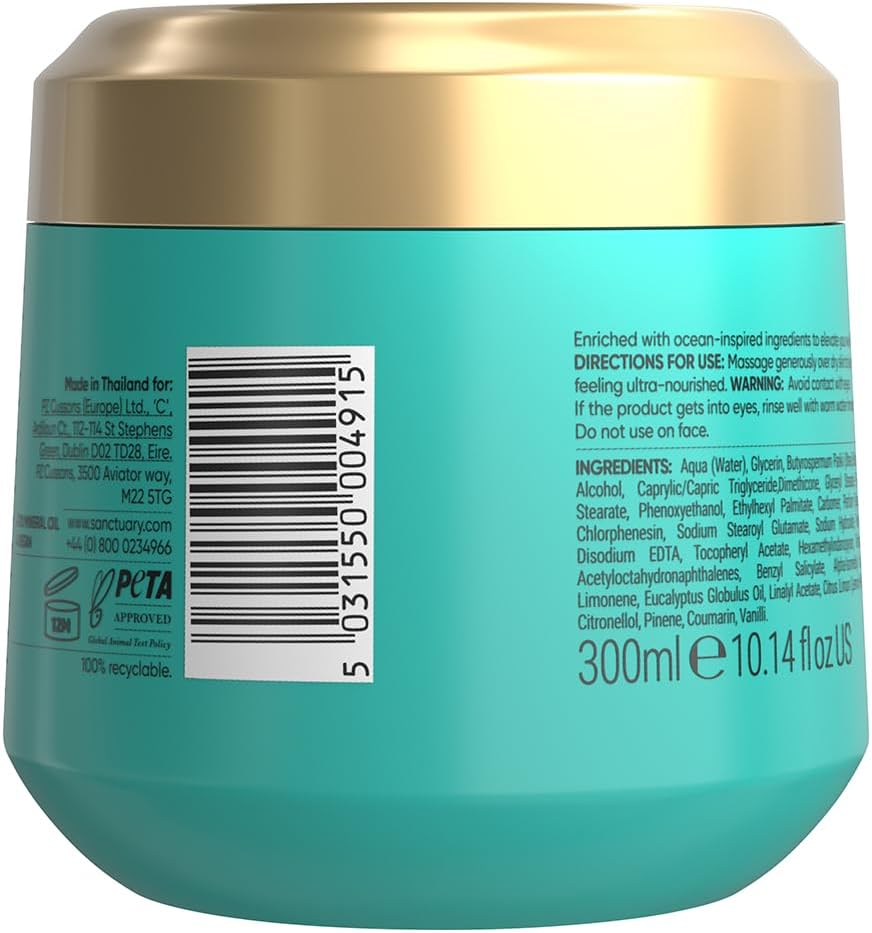 Sanctuary Spa Aqua Serenity Body Butter, 300ml, Deep Hydration with Shea Butter & Vitamin E, Silky Soft Skin, Lotus Water & Magnolia Blossom Ocean-Inspired Fragrance