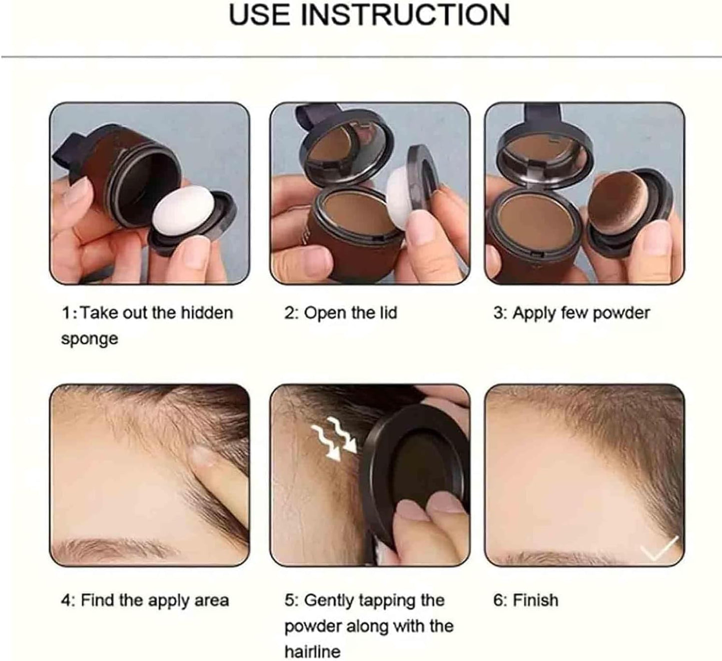 Hairbear Hair Filler, Hairbear Hair Filler Powder, Will Cover Up Any Thinning Areas, BlissaeHair Filler Powder, HairlinePowder Stick Root Cover Up for Women and Men (Black, 1)