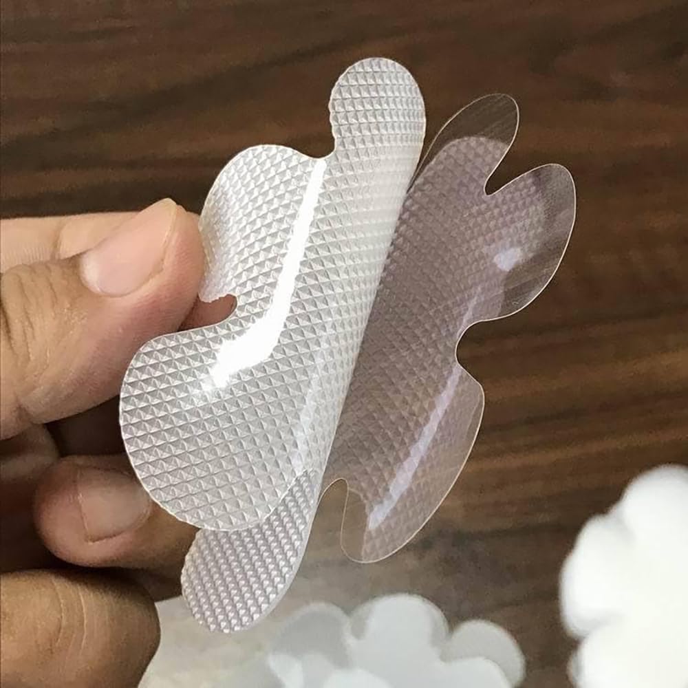 Non Slip Shower Stickers 12 Pcs,Anti Slip Bath Stickers Round Clear Self Adhesive Bathroom Non-Slip Sticker with Scraper for Tile Floor Steps Invisible Shower Anti Slip Decals, Bath Non Slip Stickers
