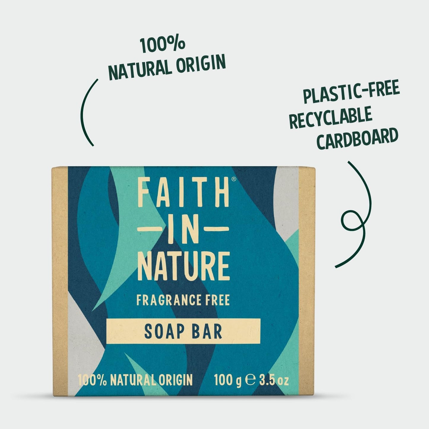 Faith In Nature Natural Fragrance Free Hand Soap Bar, Sensitive, Vegan and Cruelty Free, No SLS or Parabens, 100g
