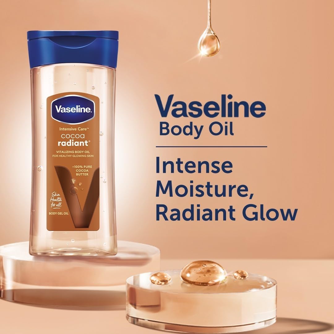 Vaseline Intensive Care Cocoa Radiant Body Gel Oil, 6.8 Ounce