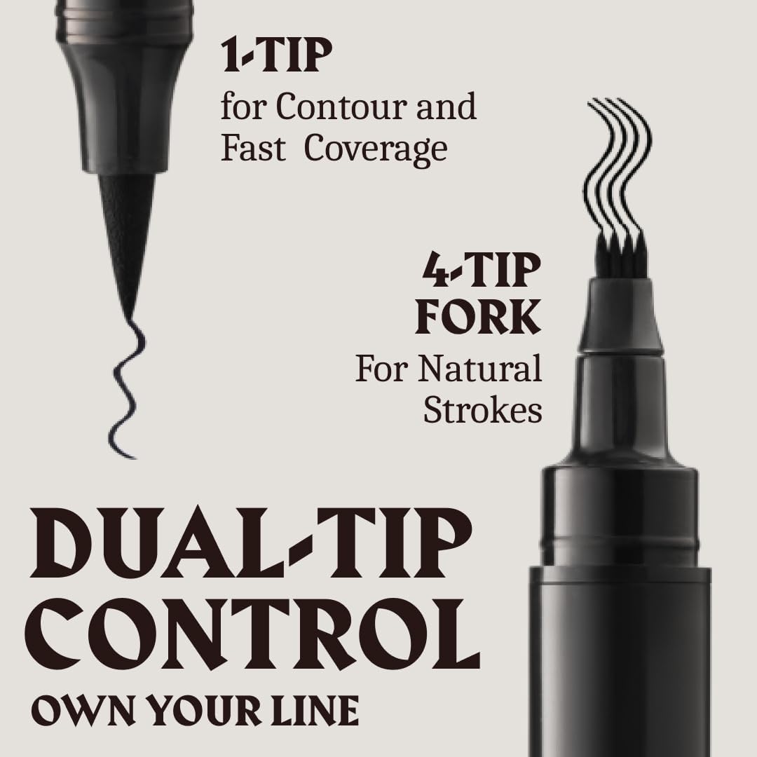 Beard pencil filler - 1 comb & 1 pencil - jet black - 2 heads - 2025 design