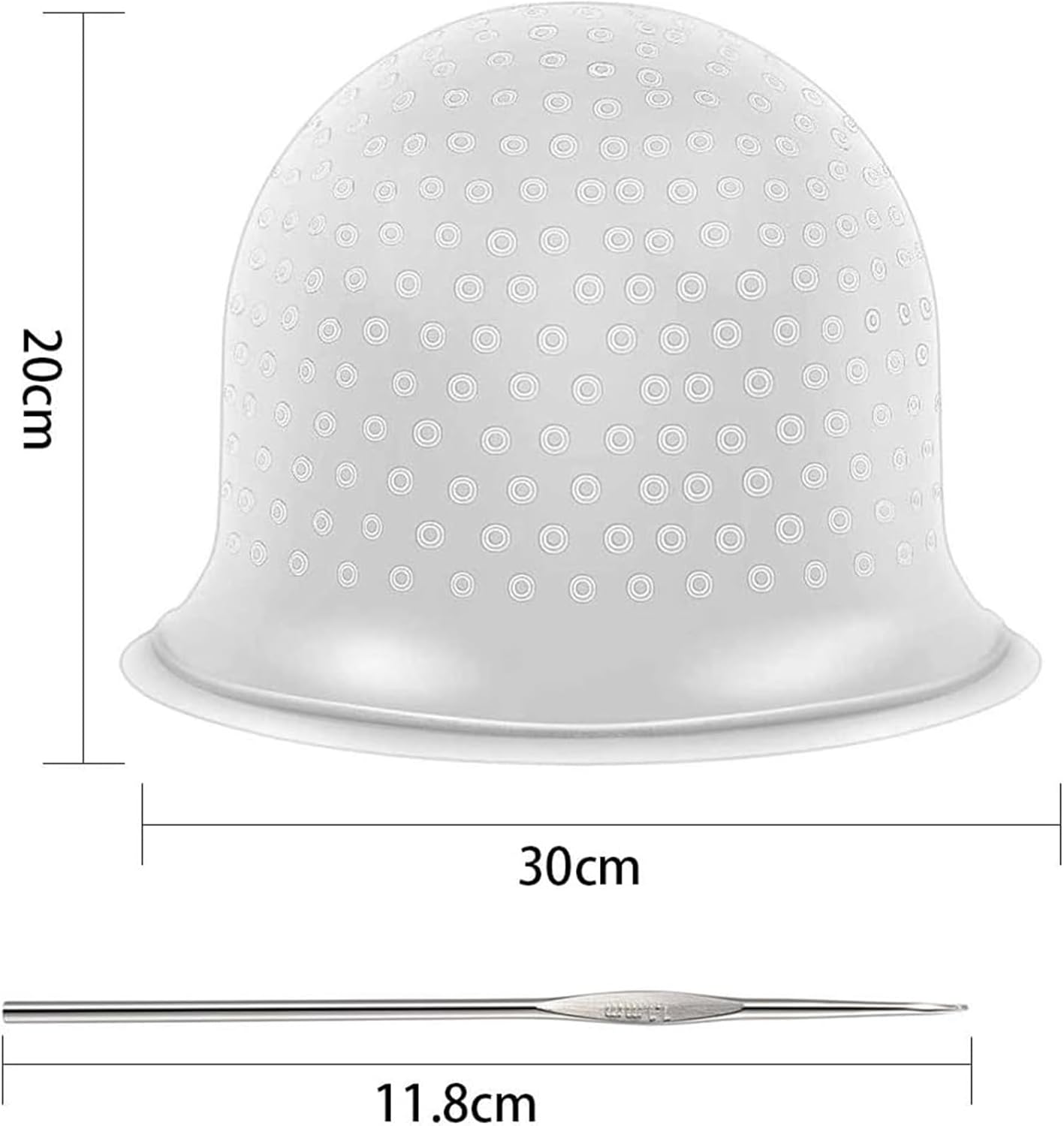 2 Set of Highlight Cap and Hook Kit, Highlighting Hair Dye Kit for Color Hair Salon, Silicone Coloring Hat With Hair Picking Hook Needle for Women Men