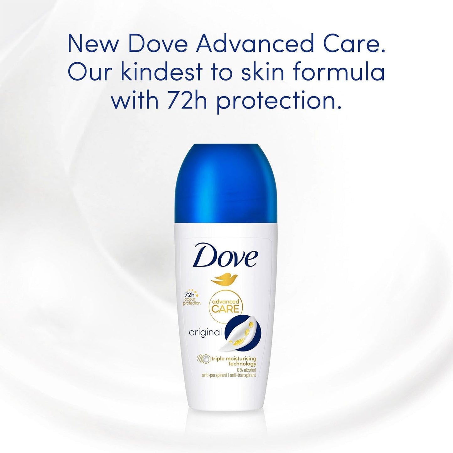 Dove Deodorant Roll On Advance Care Go Fresh Original 72H Odour Protection Anti-Transpirant and Anti-Perspirant for Women with Triple Moisturising Technology, 50ml pack of 3