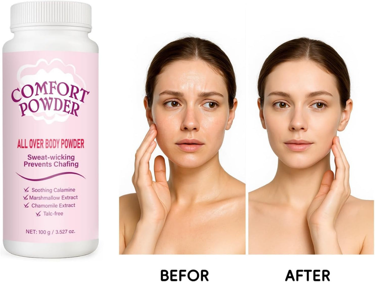 2PCS Dry & Fresh Powder,Comfort Powder,Anti Chafing Deodorant,Talc-Free Body Powder for Women,Odor Removal,Fresh Scent,Talcum Po/wder,Groin and Underboobs,Controls Inner Thigh Chafing & Sweat