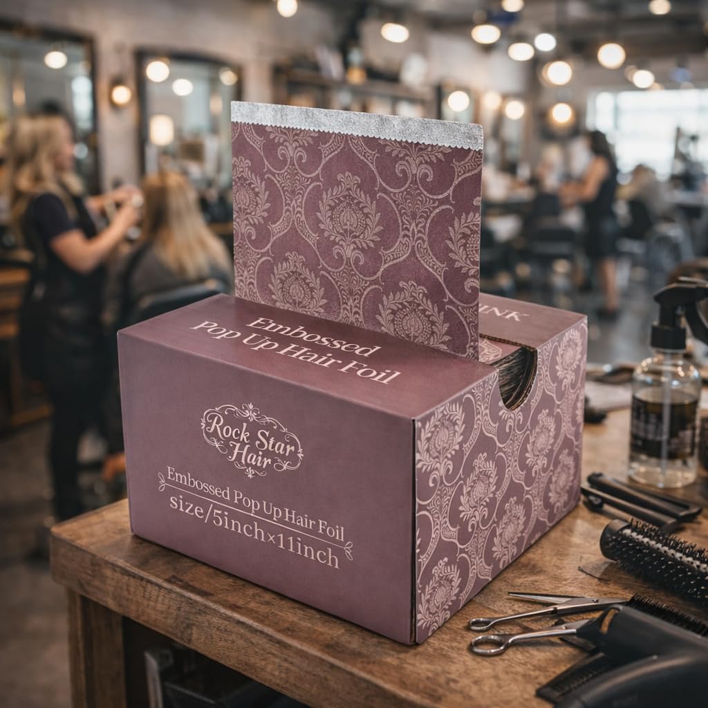 EMBOSSED POP UP HAIR FOILS FOR COLOUR vintage pink